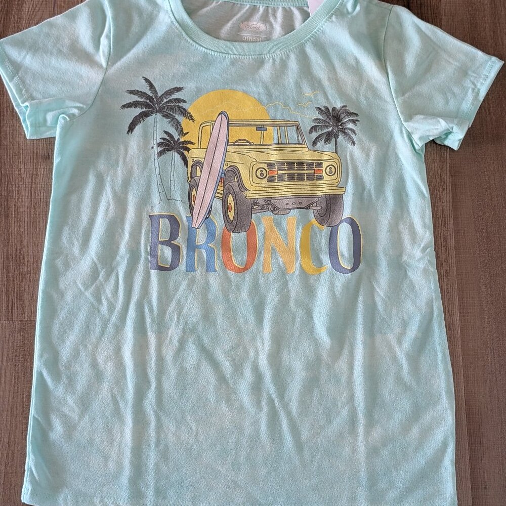 NWT Girls Screen Printed Licensed Ford Bronco Short sleeve Tshirt